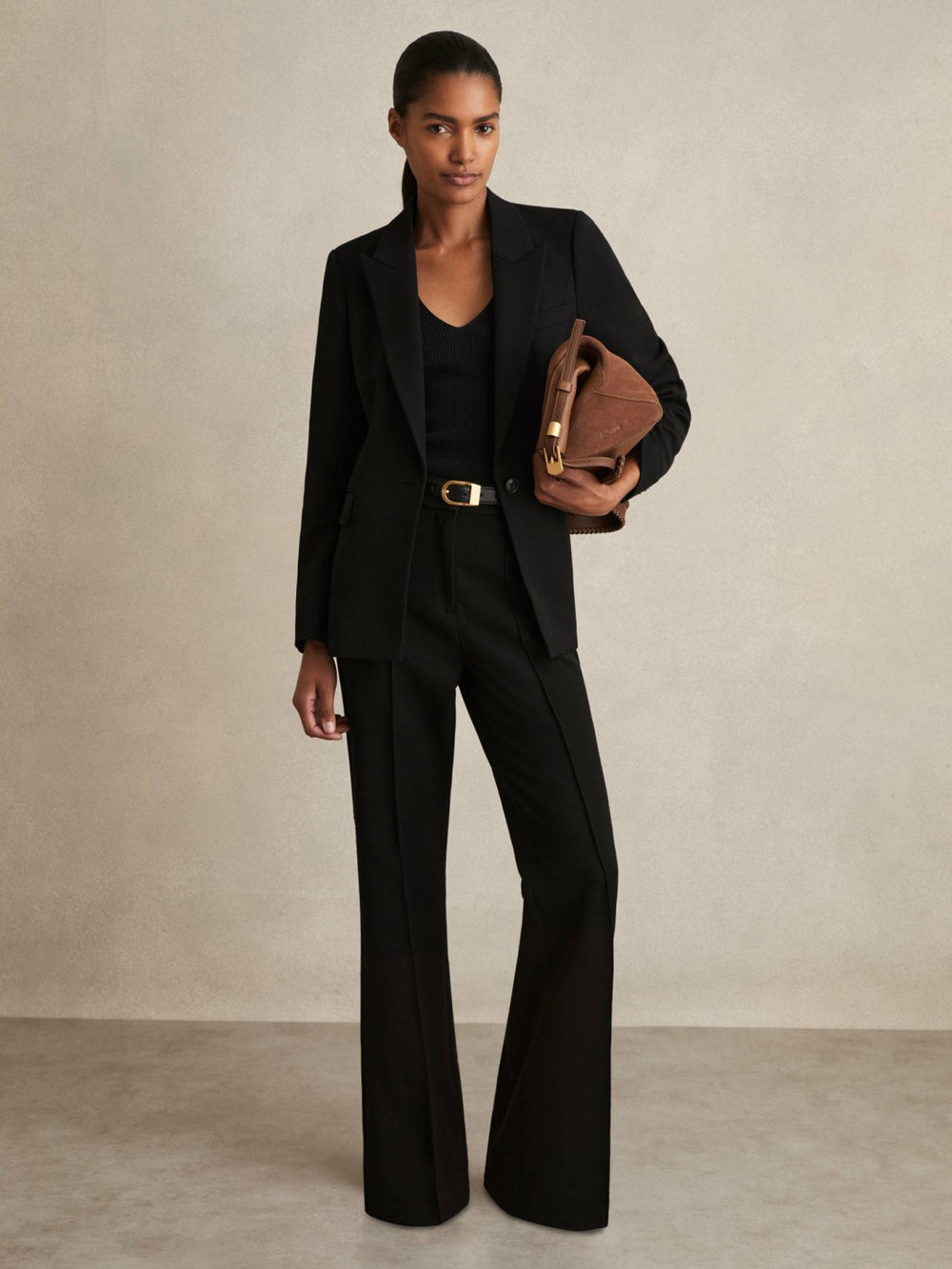 Petite Flared Suit Trousers Black | Women