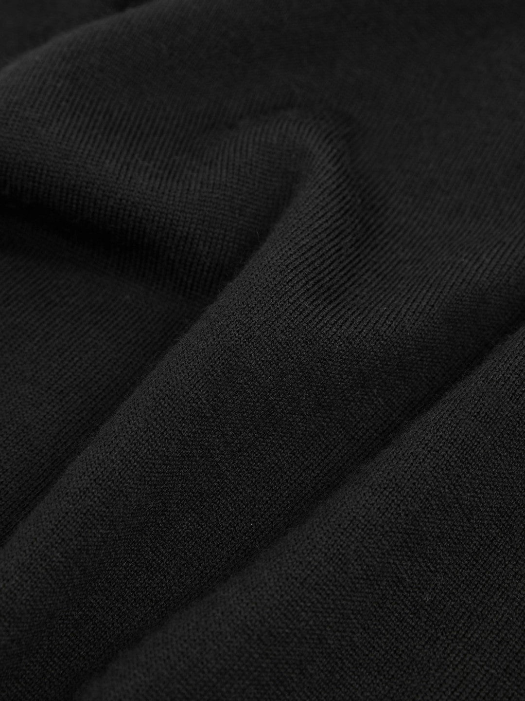 Slim Fit Merino Wool Roll Neck Jumper Black | Men