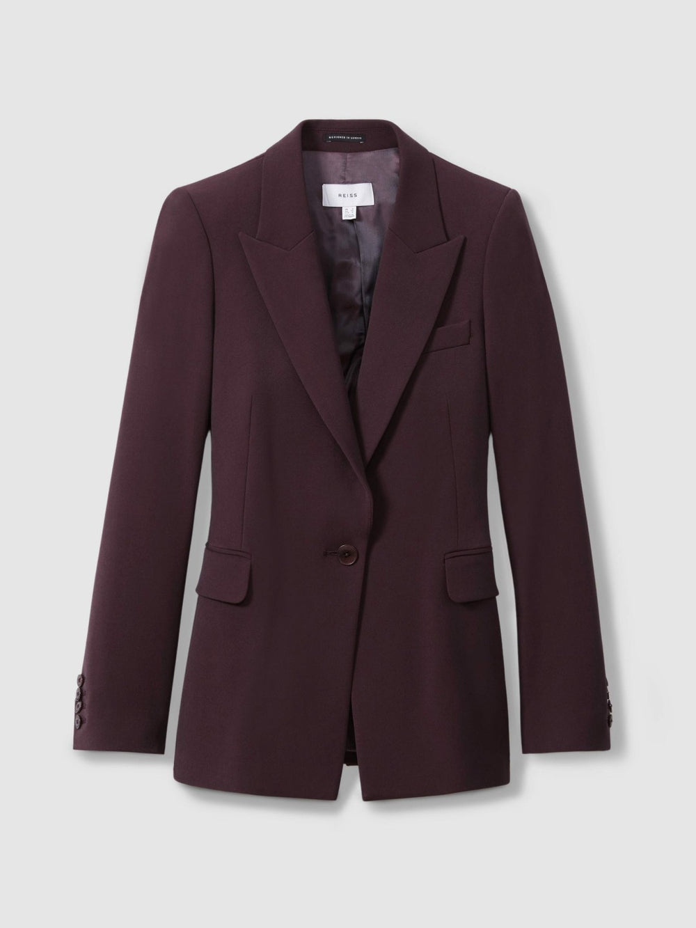 Tailored Single Breasted Suit Blazer Berry | Women