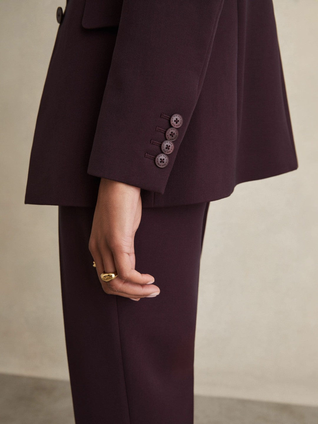 Tailored Single Breasted Suit Blazer Berry | Women