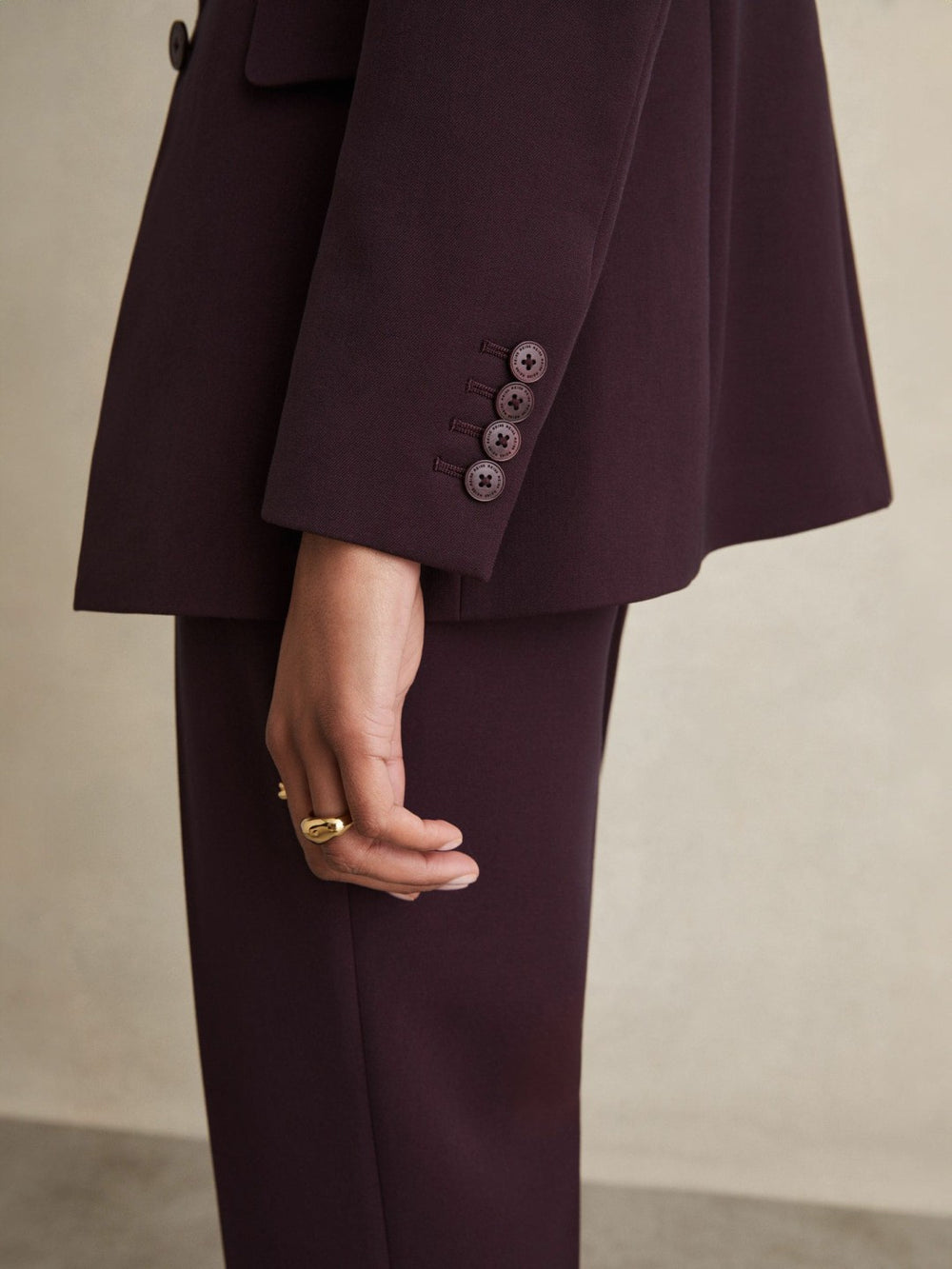Tailored Single Breasted Suit Blazer Berry | Women