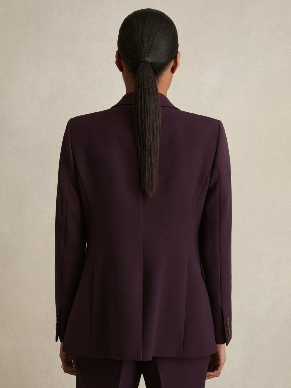 Tailored Single Breasted Suit Blazer Berry | Women