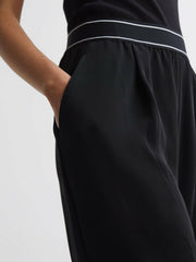 Wide Leg Elasticated Trousers Black | Women