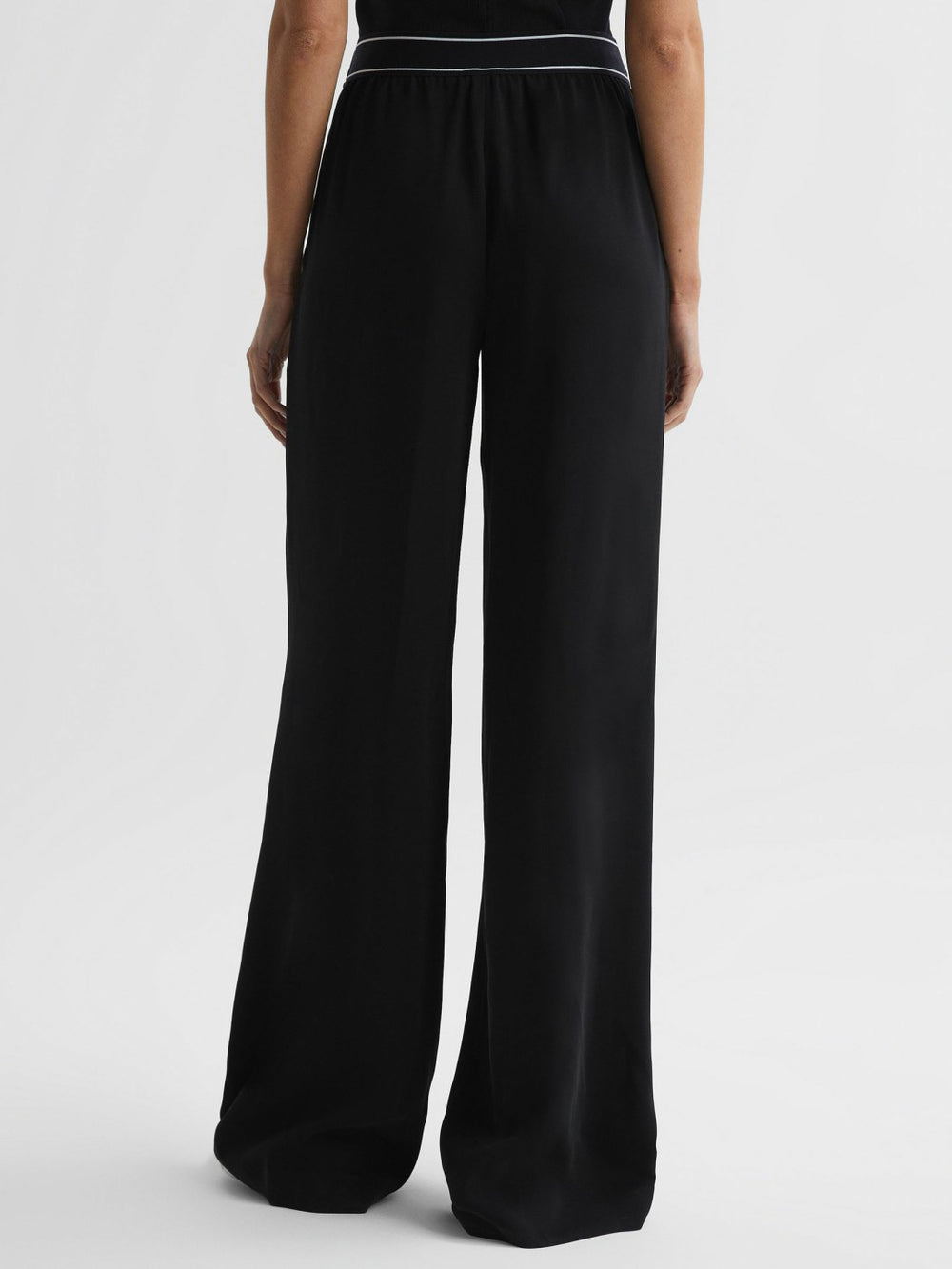 Wide Leg Elasticated Trousers Black | Women