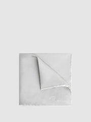 Plain Silk Pocket Square Silver | Men