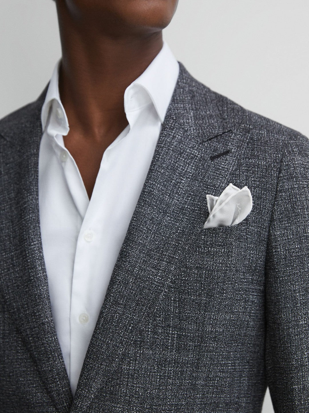 Plain Silk Pocket Square Silver | Men