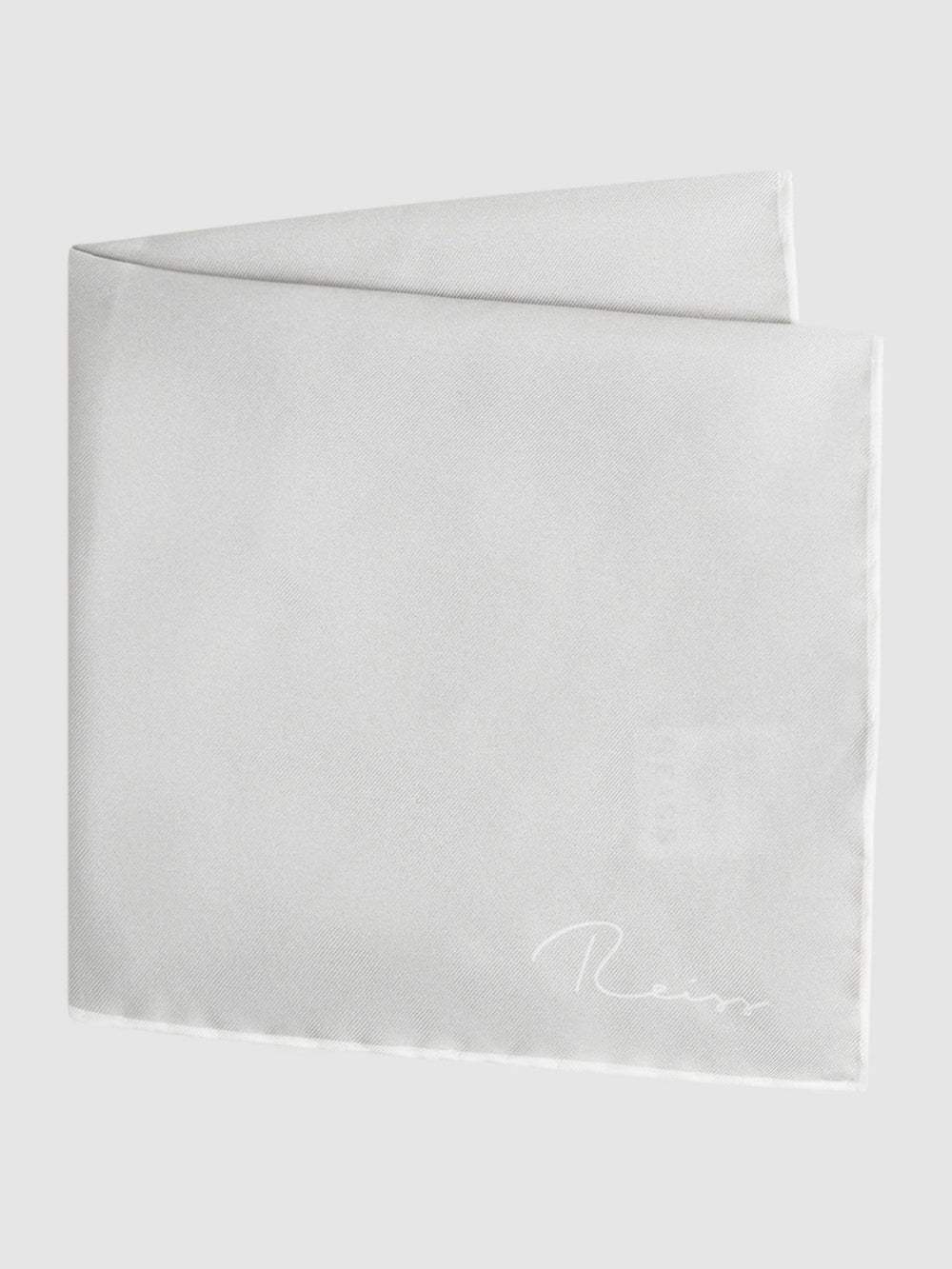 Plain Silk Pocket Square Silver | Men