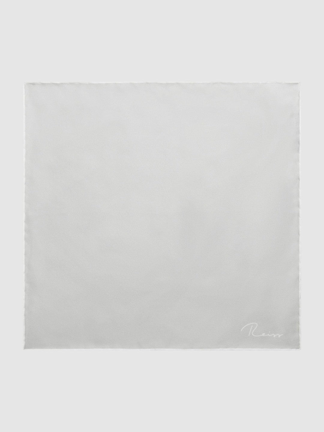 Plain Silk Pocket Square Silver | Men