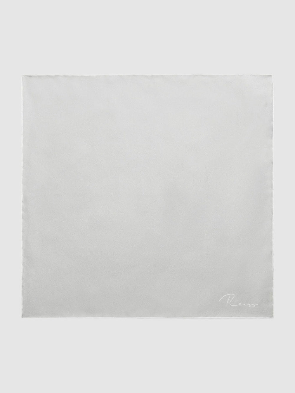 Plain Silk Pocket Square Silver | Men