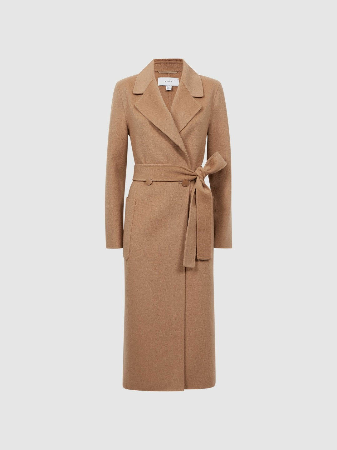 Long Wool Blend Blindseam Coat Camel | Women