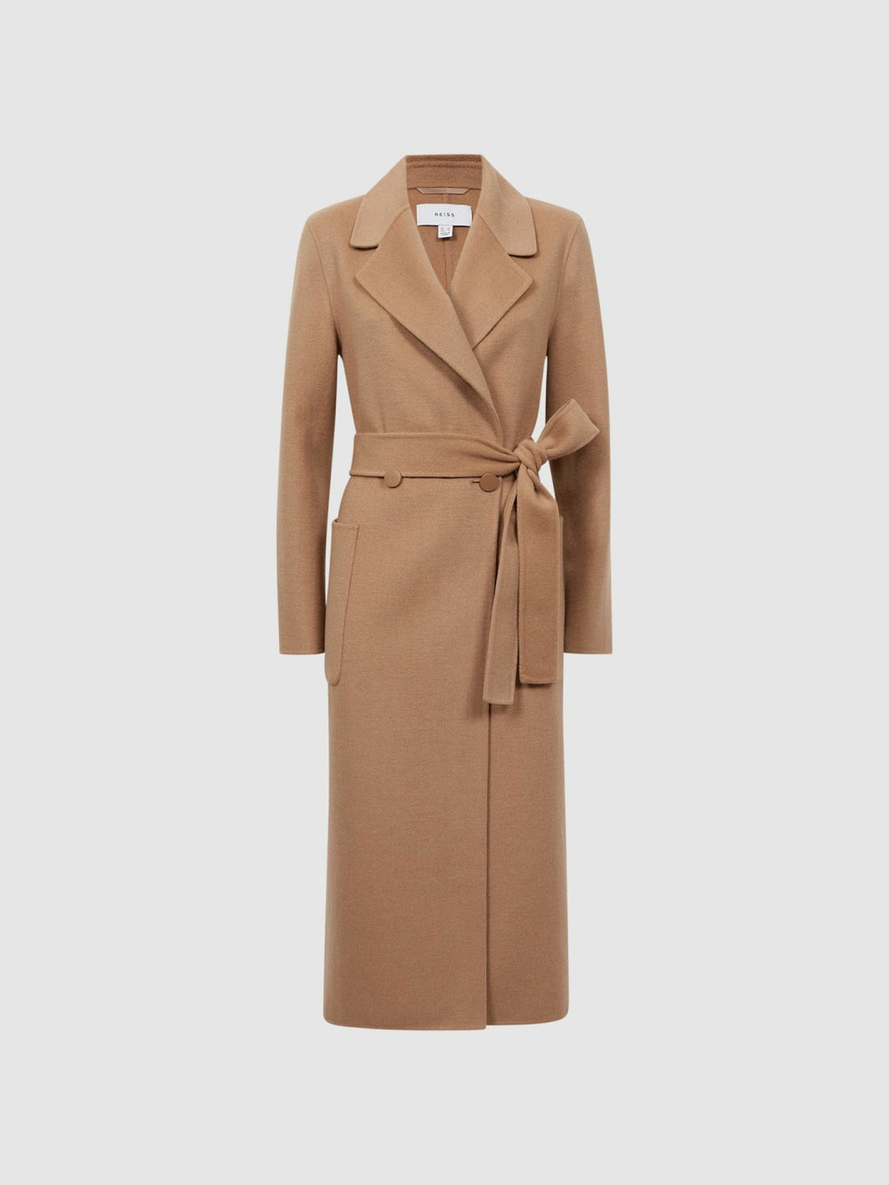 Long Wool Blend Blindseam Coat Camel | Women