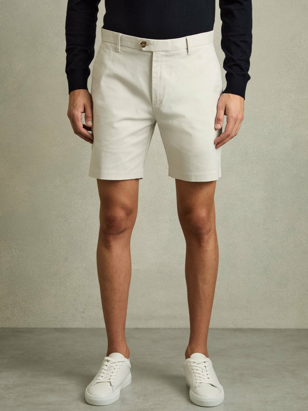 Short Length Casual Chino Shorts Chalk | Men