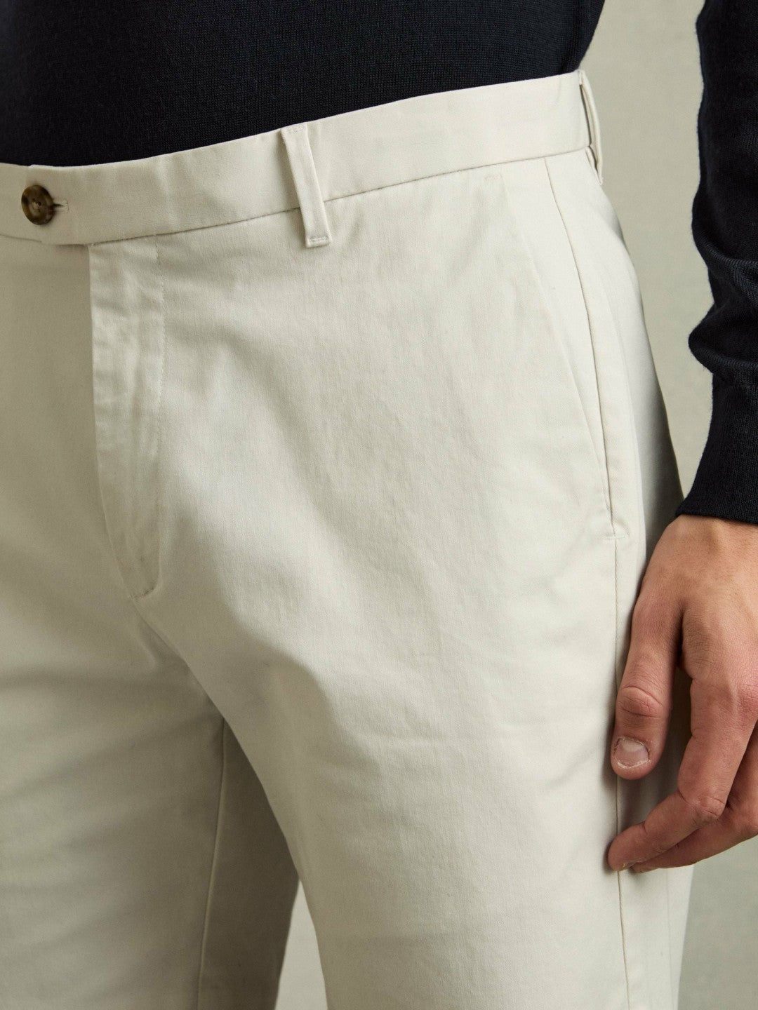 Short Length Casual Chino Shorts Chalk | Men