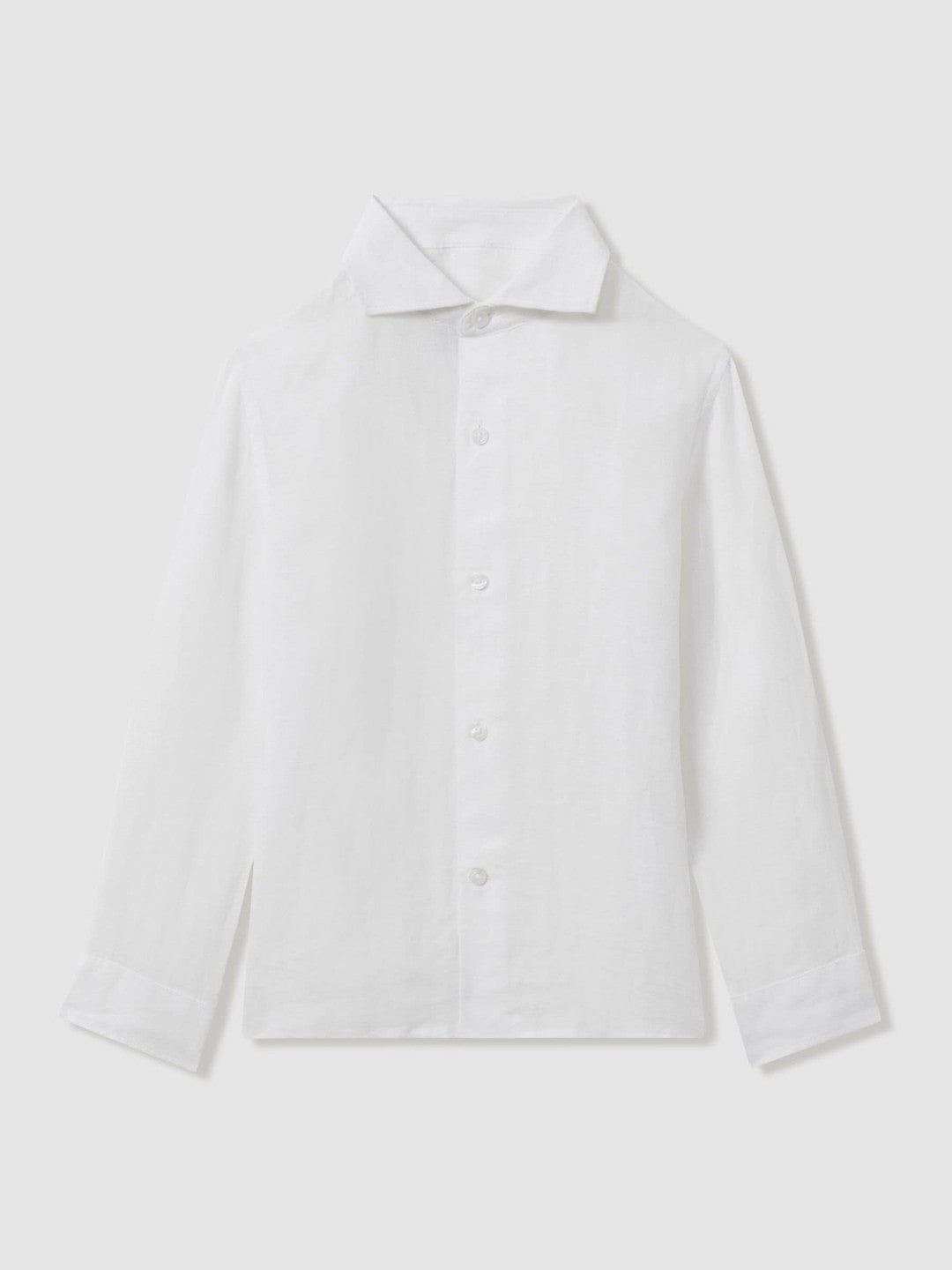3-9 yrs Striped Linen Cutaway Collar Shirt White | Children & Baby