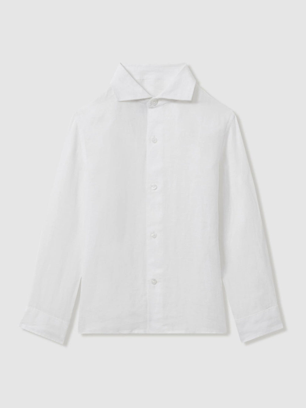 3-9 yrs Striped Linen Cutaway Collar Shirt White | Children & Baby