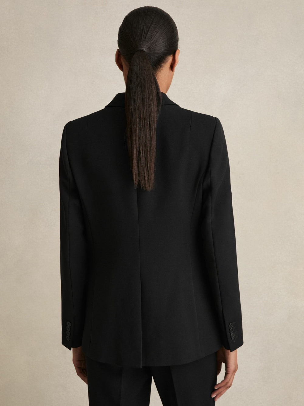 Petite Tailored Single Breasted Suit Blazer Black | Women