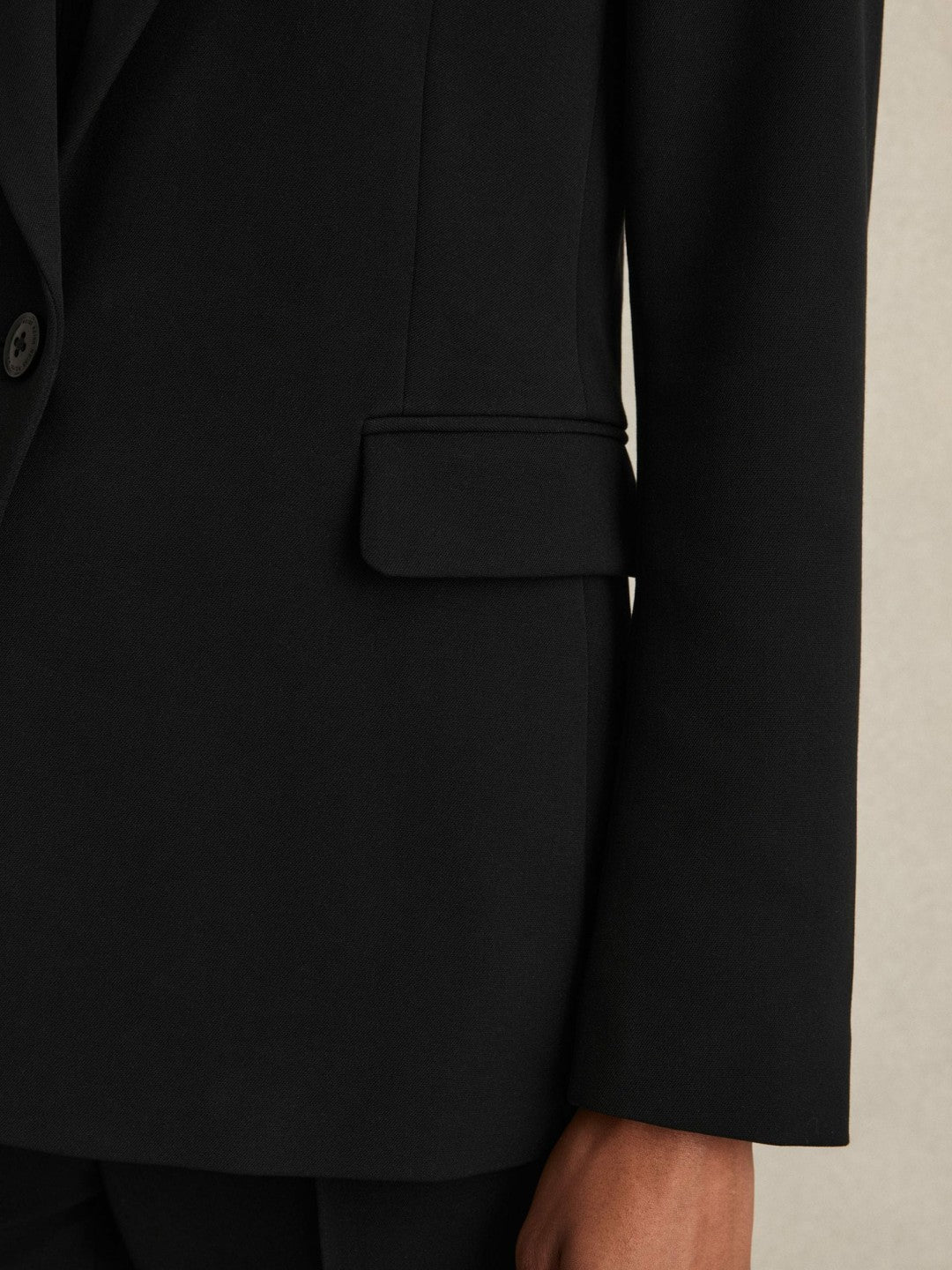 Petite Tailored Single Breasted Suit Blazer Black | Women