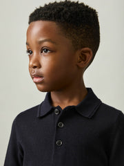 3-9 yrs Merino Wool Polo Shirt Navy | Children & Baby