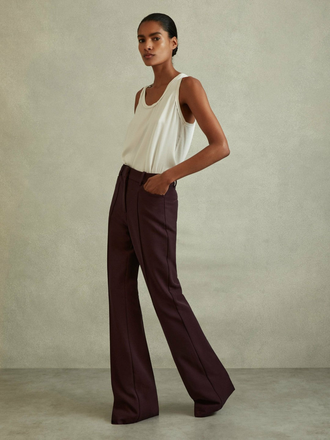 Flared Suit Trousers Berry | Women