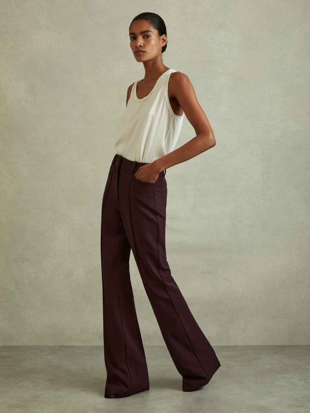 Flared Suit Trousers Berry | Women