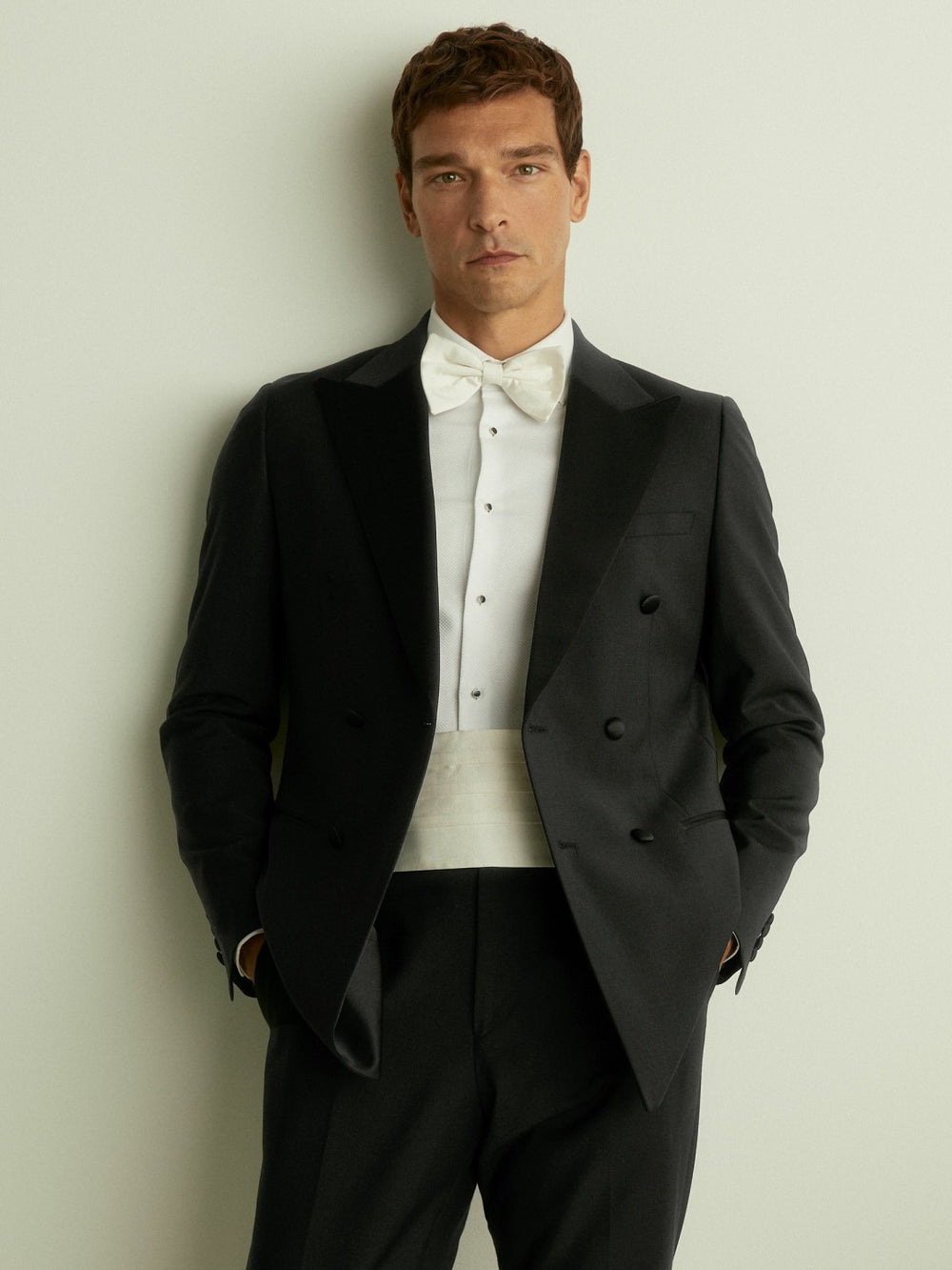 Double Breasted Tuxedo Slim Fit Jacket Black | Men