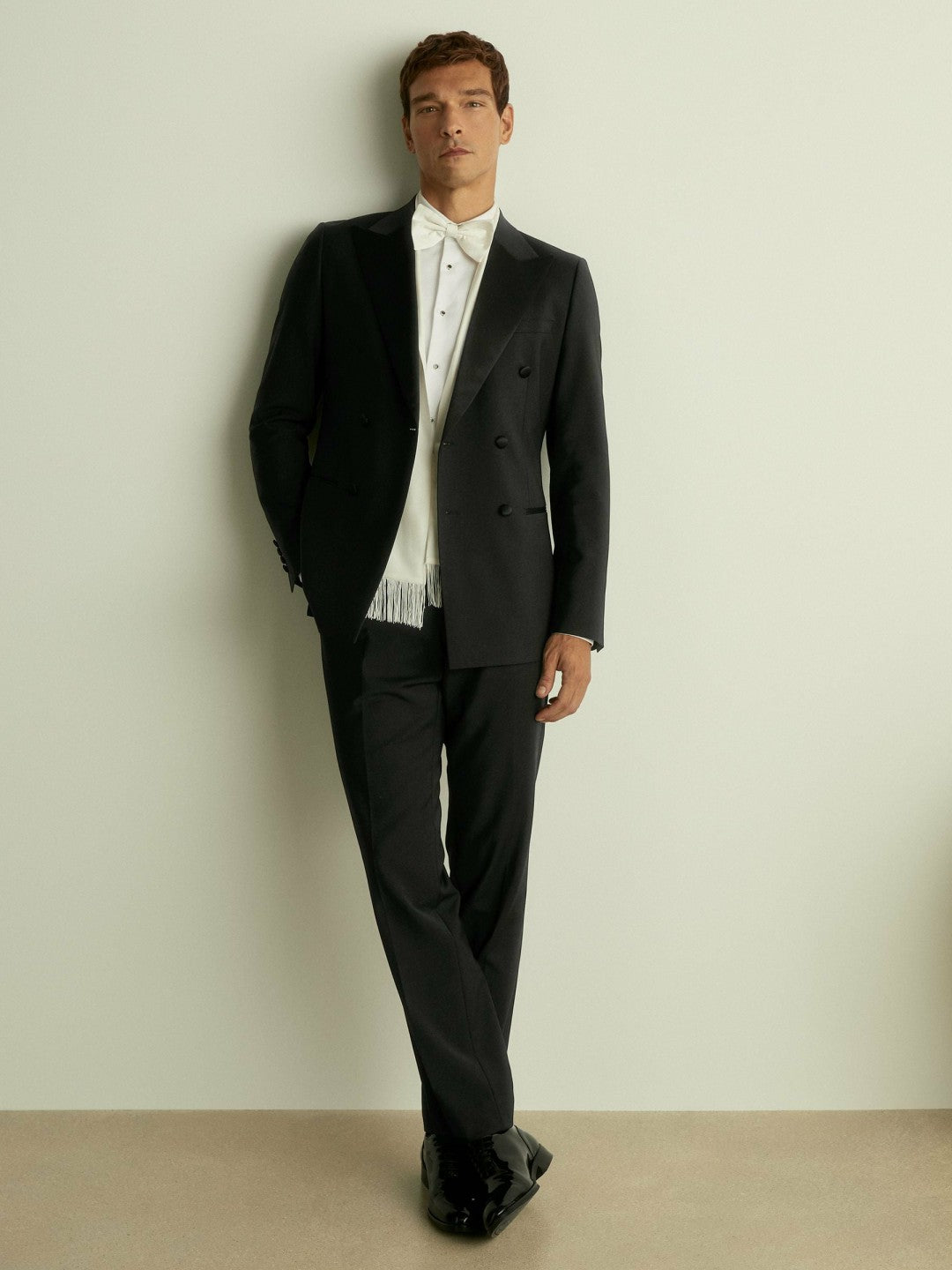 Double Breasted Tuxedo Slim Fit Jacket Black | Men