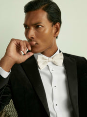Grosgrain Silk Bow Tie Light Ivory | Men