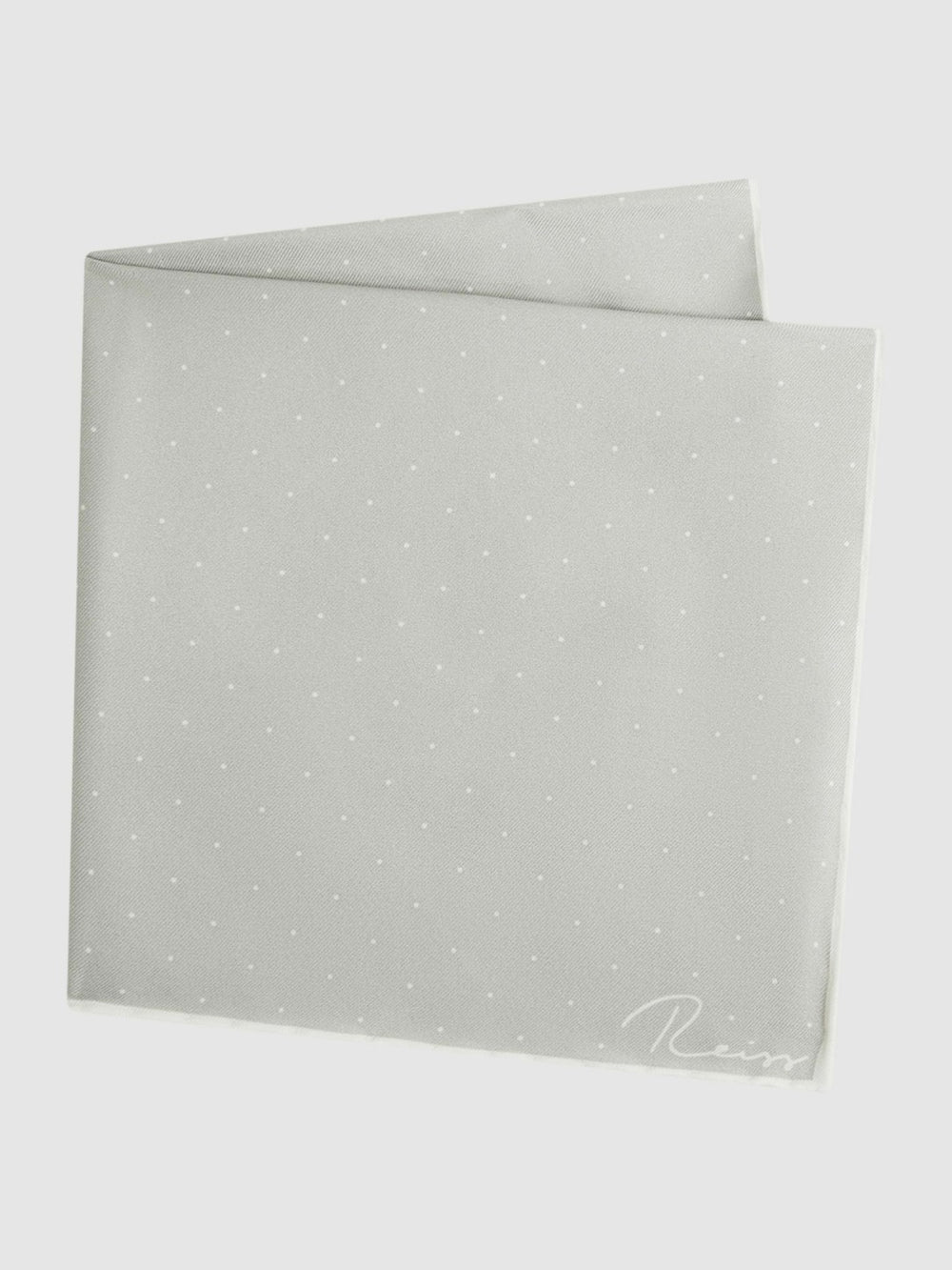 Polka Dot Silk Pocket Square Silver | Men