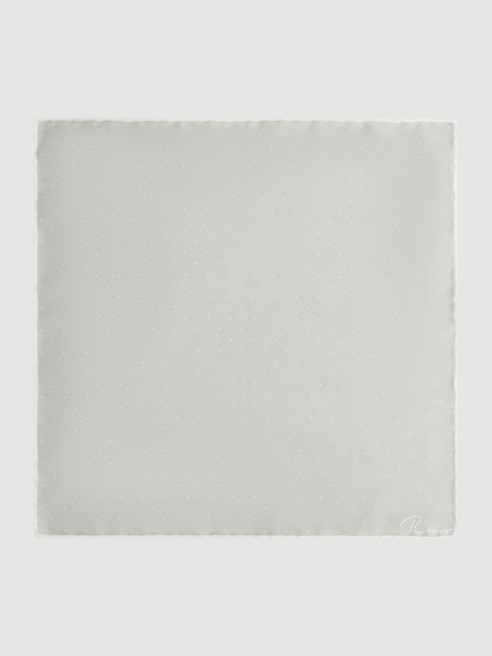 Polka Dot Silk Pocket Square Silver | Men
