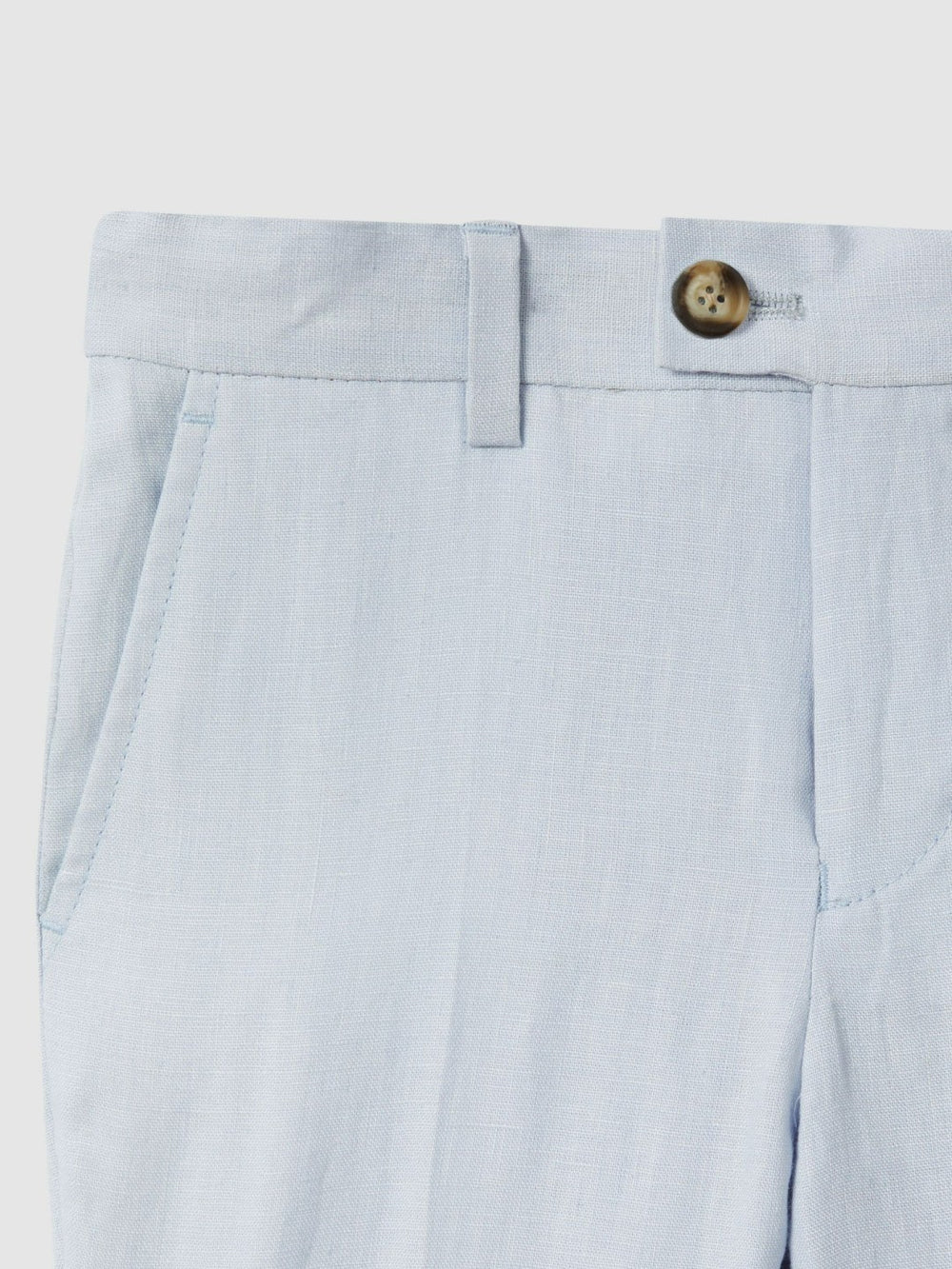 9-13 yrs Slim Fit Linen Adjustable Trousers Soft Blue | Children & Baby