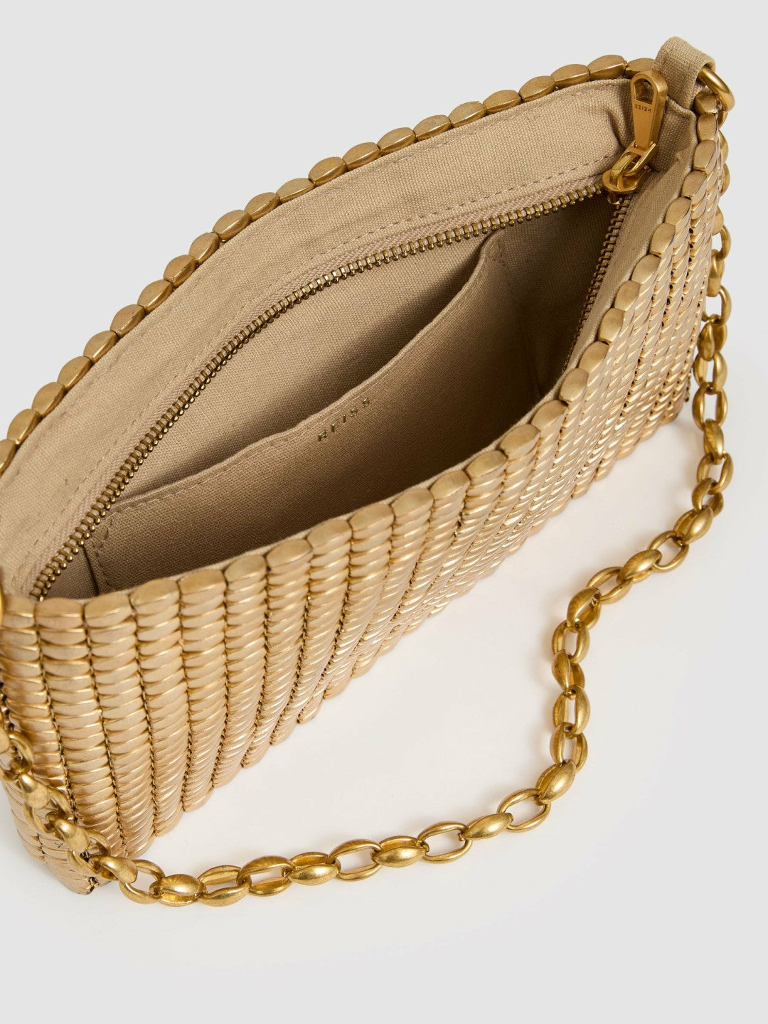 Beaded Removable Strap Shoulder Bag Gold | Women