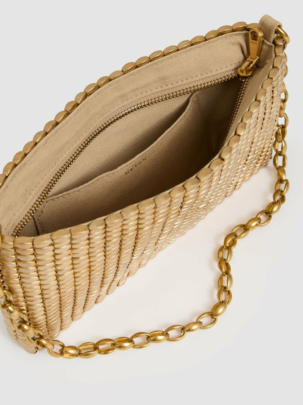 Beaded Removable Strap Shoulder Bag Gold | Women