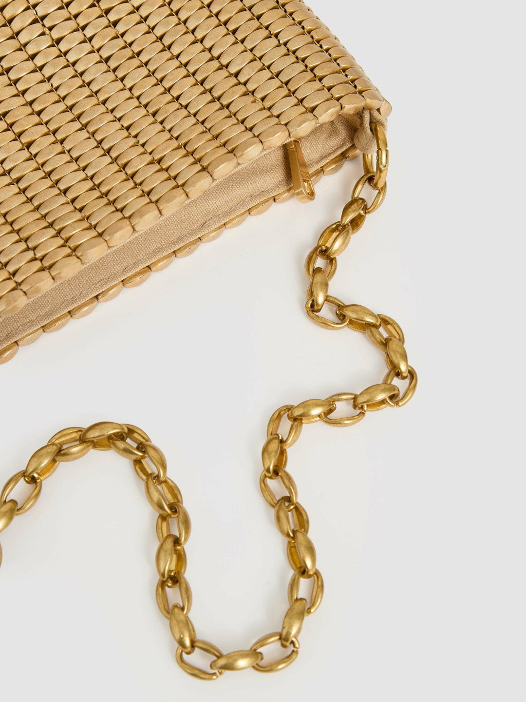 Beaded Removable Strap Shoulder Bag Gold | Women
