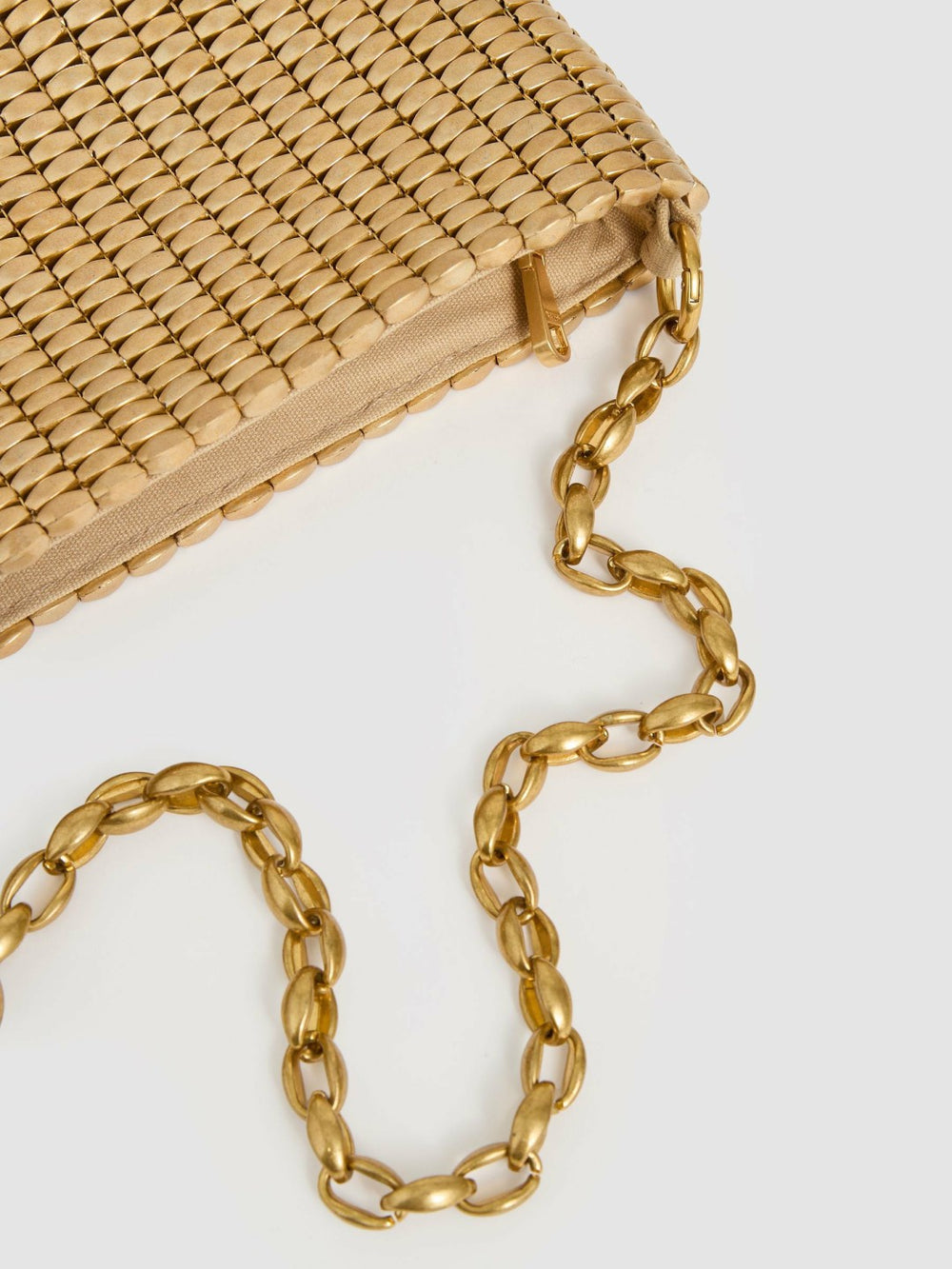 Beaded Removable Strap Shoulder Bag Gold | Women