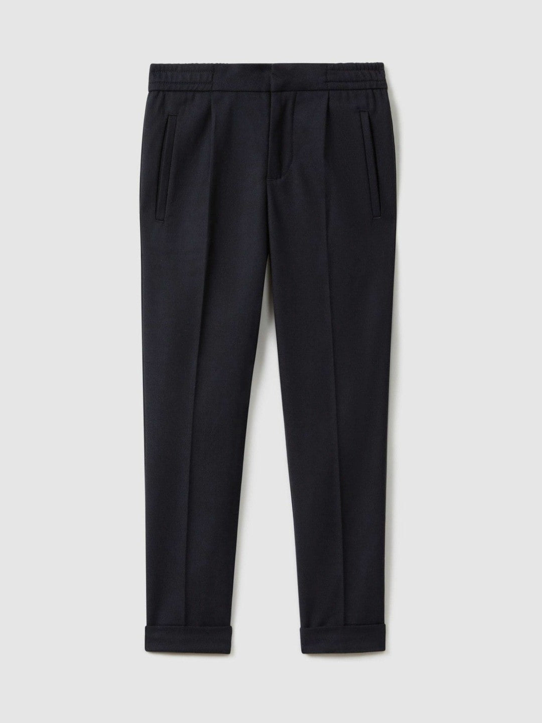 3-9 yrs Relaxed Elasticated Trousers with Turn-Ups Navy | Children & Baby