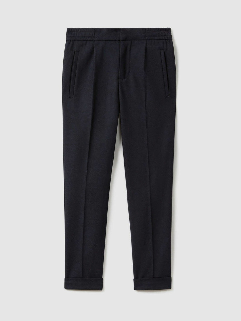 3-9 yrs Relaxed Elasticated Trousers with Turn-Ups Navy | Children & Baby