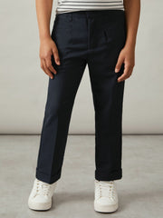 3-9 yrs Relaxed Elasticated Trousers with Turn-Ups Navy | Children & Baby