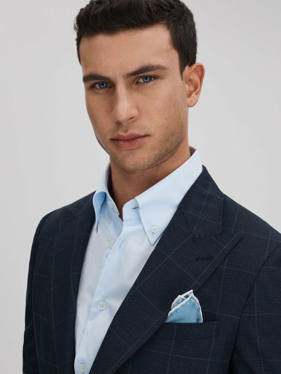 Polka Dot Silk Pocket Square Blue | Men
