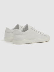 Harrys of London Grained Leather Trainers White | Men