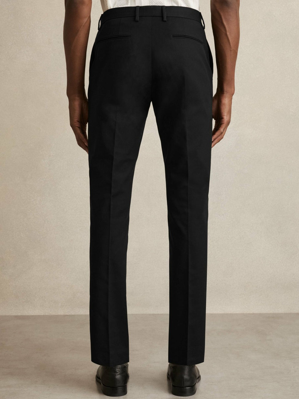 Slim Fit Cotton Blend Chinos Black | Men