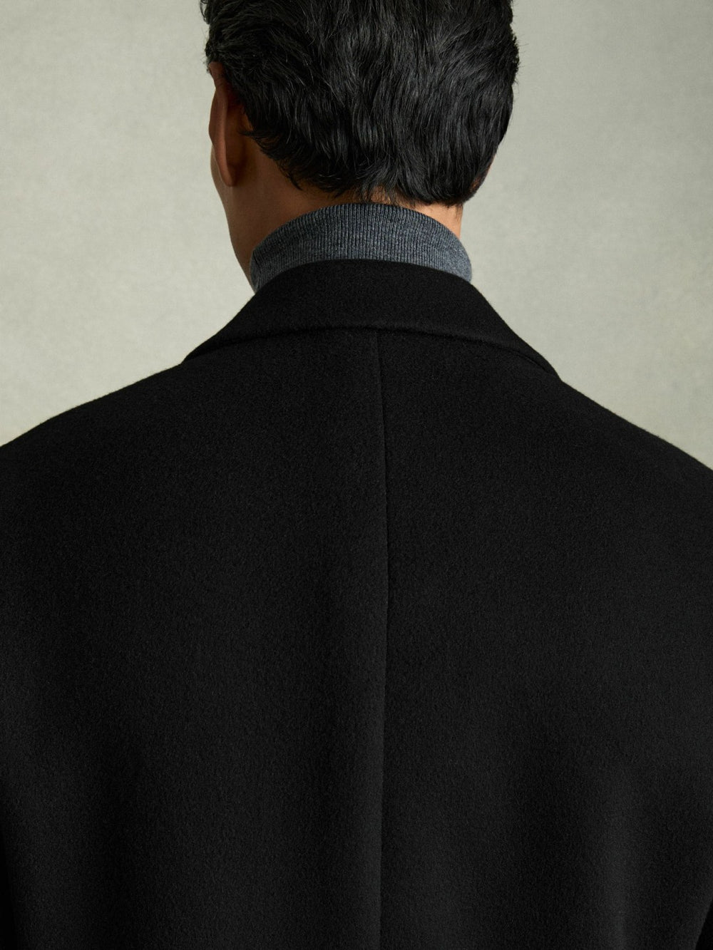 Wool Blend Single Breasted Epsom Overcoat Black | Men