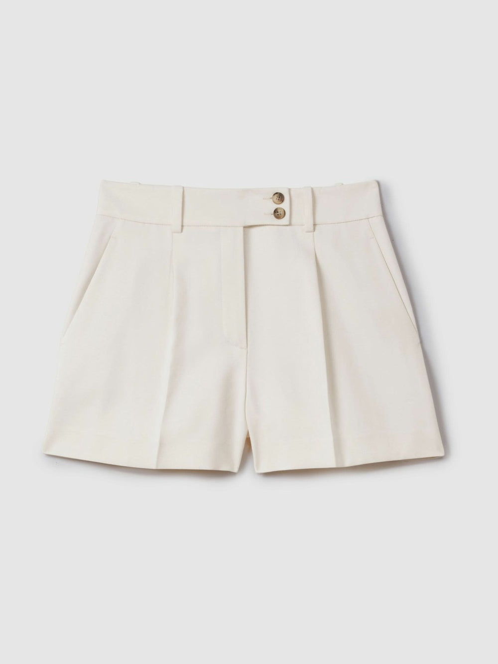 Front Pleat Tailored Shorts Cream | Women