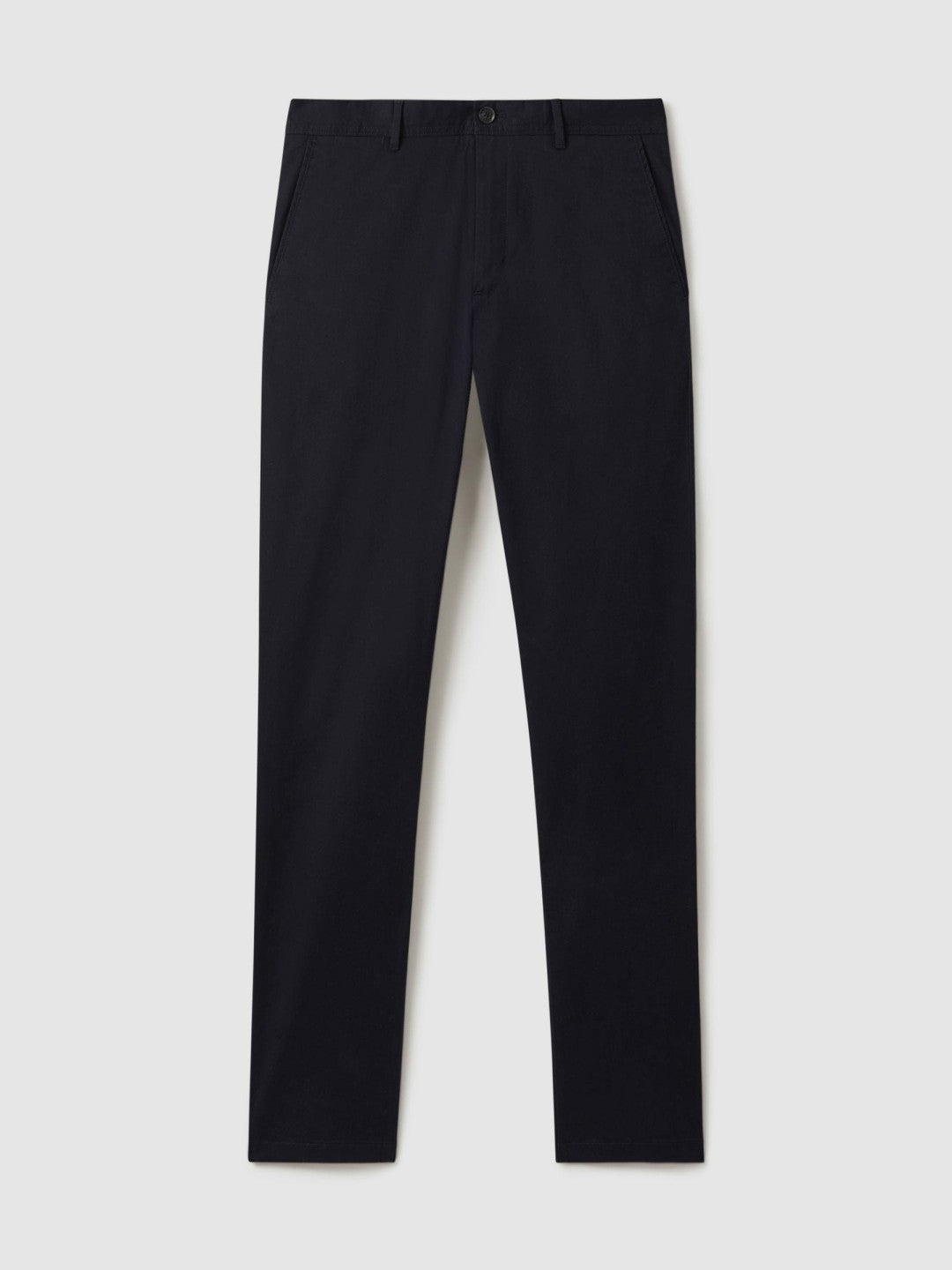 Slim Fit Washed Cotton Blend Chinos Navy | Men