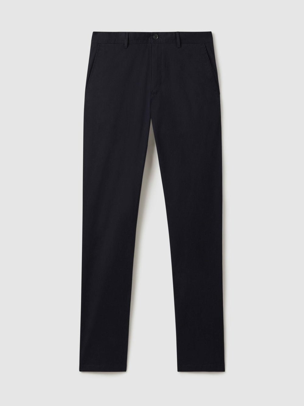 Slim Fit Washed Cotton Blend Chinos Navy | Men