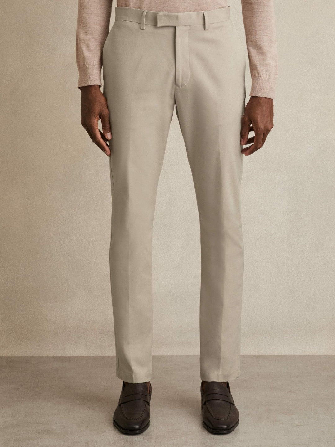 Slim Fit Cotton Blend Chinos Stone | Men