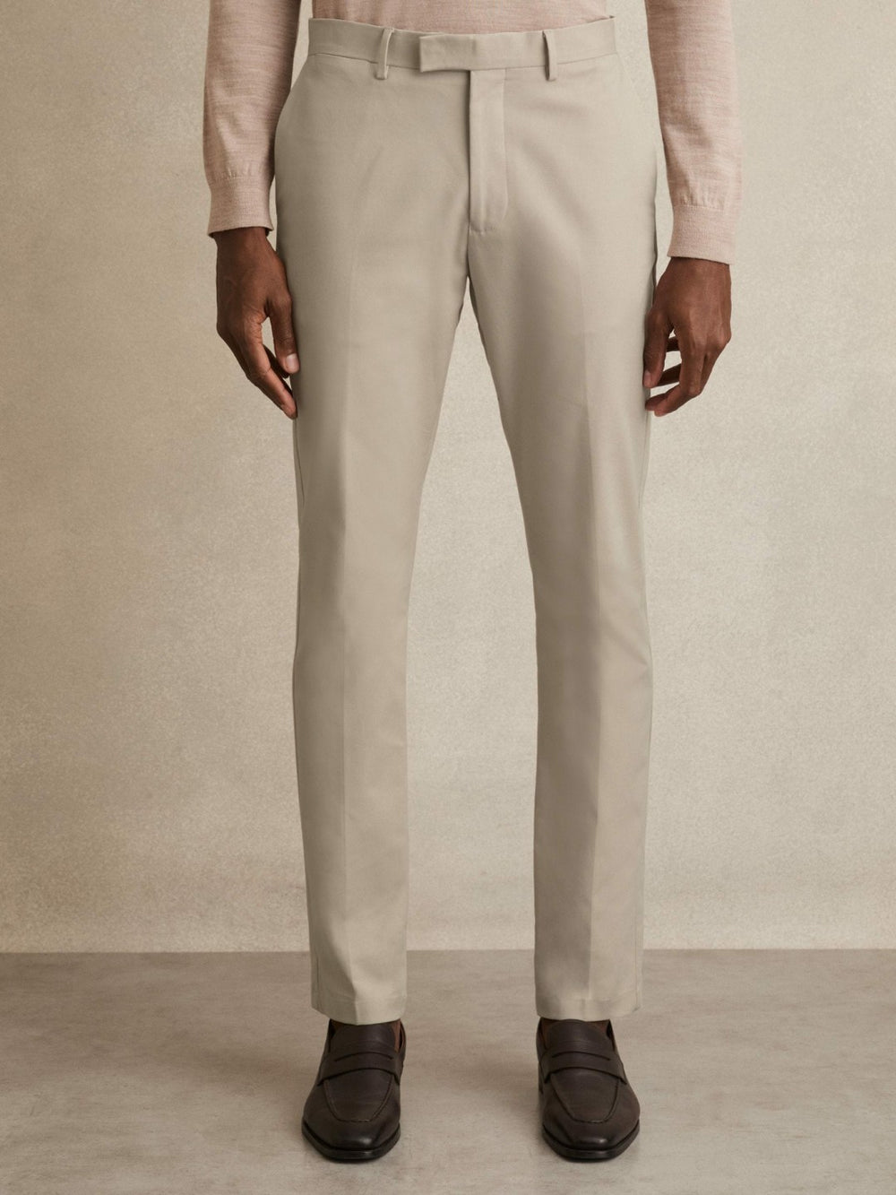Slim Fit Cotton Blend Chinos Stone | Men