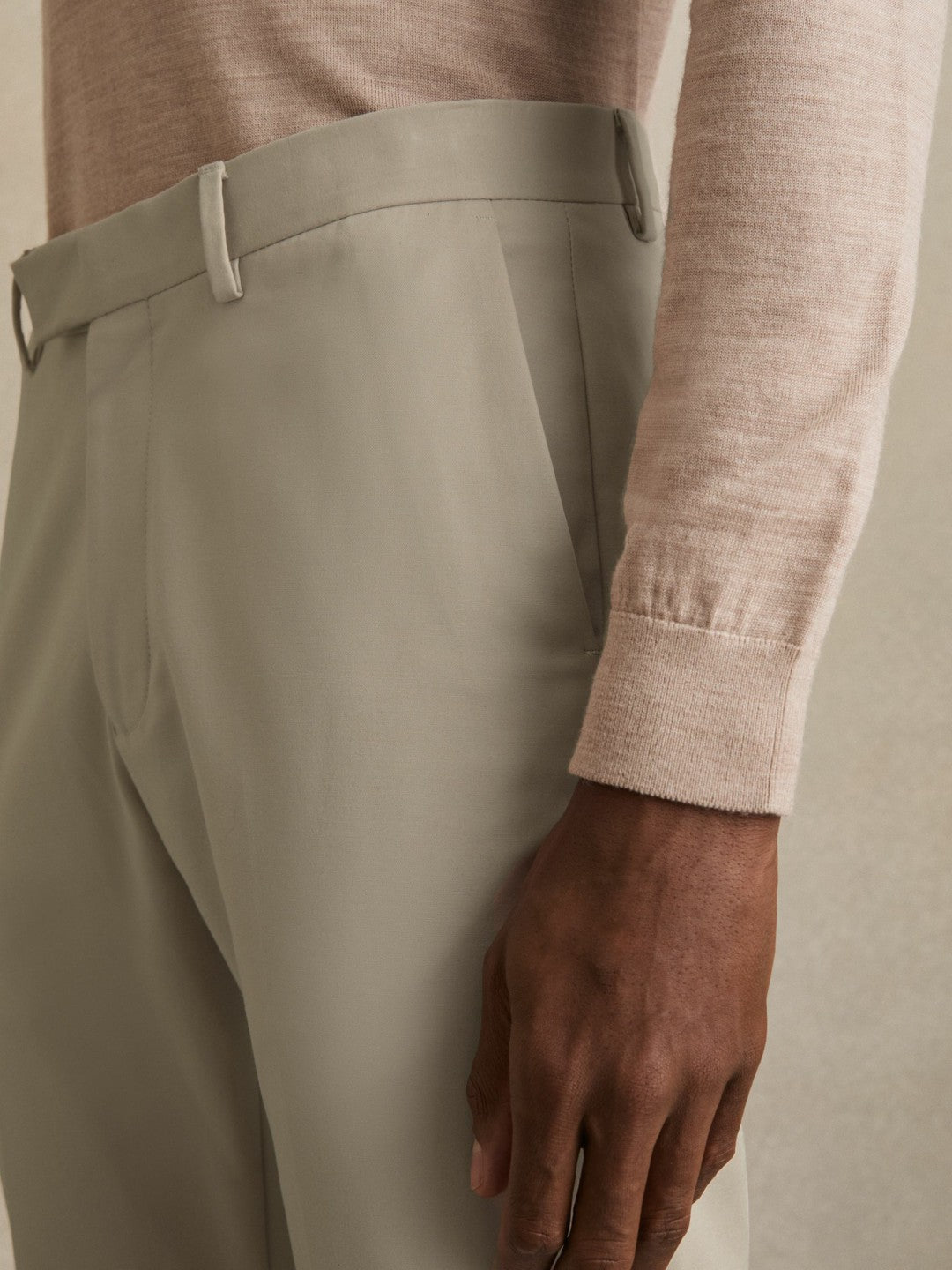 Slim Fit Cotton Blend Chinos Stone | Men