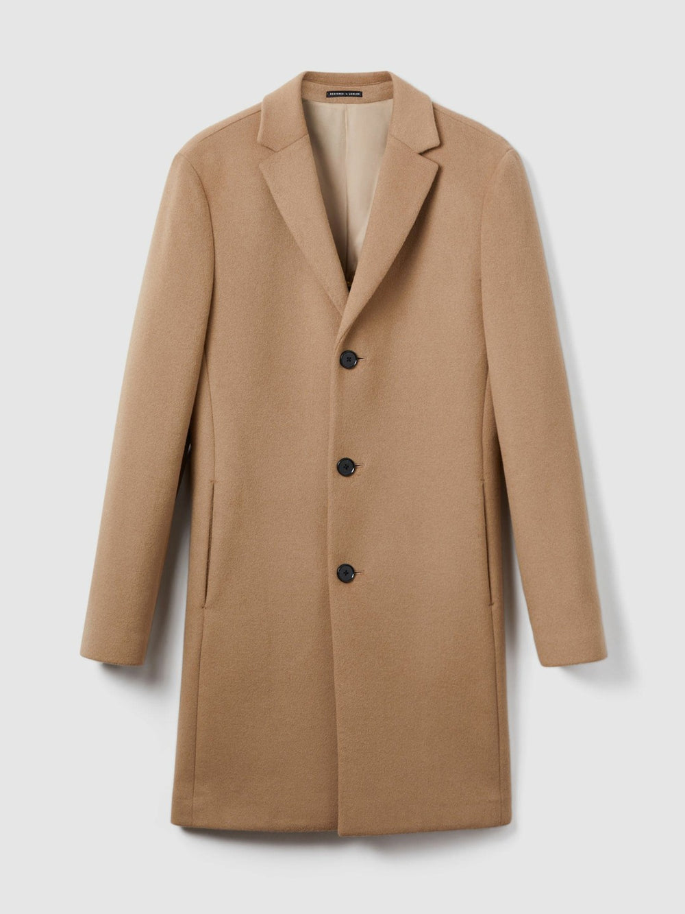Wool Blend Single Breasted Epsom Overcoat Camel | Men