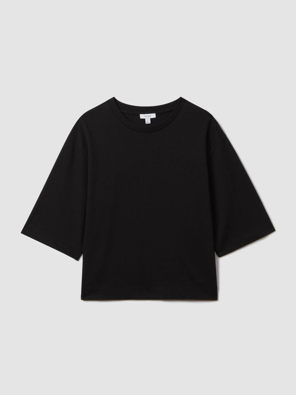 Oversized Cotton Crew Neck T-Shirt Black | Women