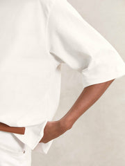 Oversized Cotton Crew Neck T-Shirt White | Women
